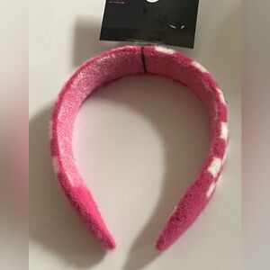 🔴 3/$12 No Boundaries’ Pink and White Soft Checkered Headband! NEW!